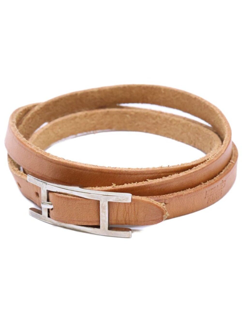 Hermes Behapi Leather Bracelet Brown